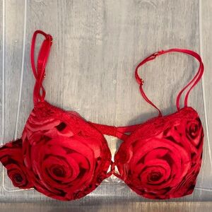 Smart & Sexy Red Rose Lace Bra